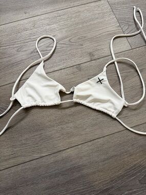 Boutine LA White Triangle String Bikini Top
